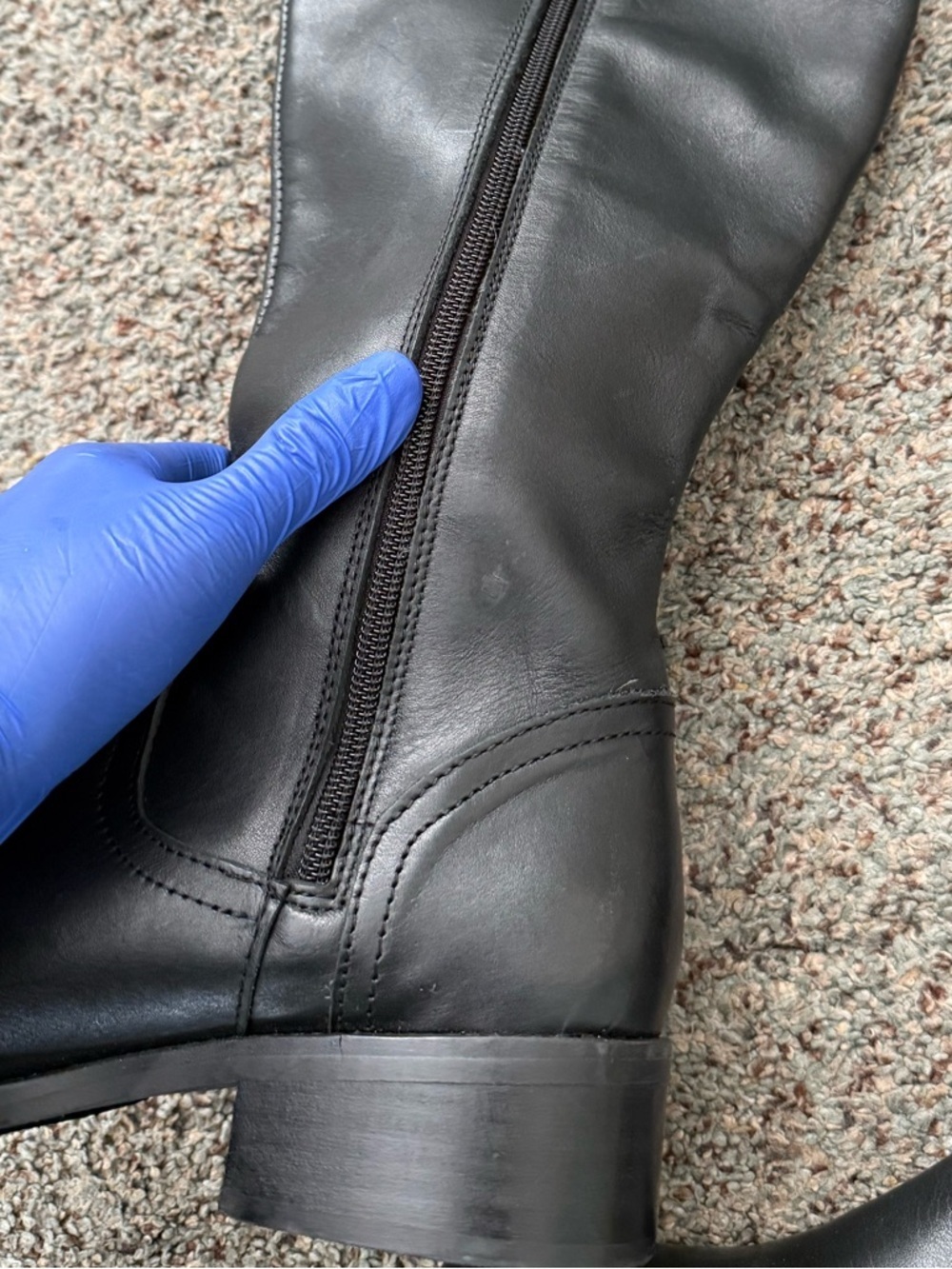 Steve Madden LOVER Tall Black Lace-Up Back Leather Riding Boots - Picture 9 of 16